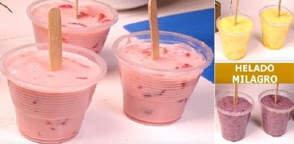 HELADITOS MILAGRO 3 RECETAS DE HELADO CON SOLO 4 INGREDIENTES ” By La Super Mama ” Si te gusta dinos HOLA y dale a Me Gusta MIREN …