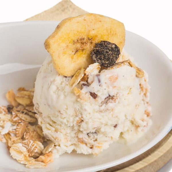Helado de plátano y muesli