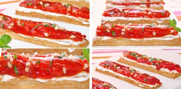 Hojaldre con pimiento asado y albahaca, Si te gusta dinos HOLA y dale a Me Gusta MIREN…