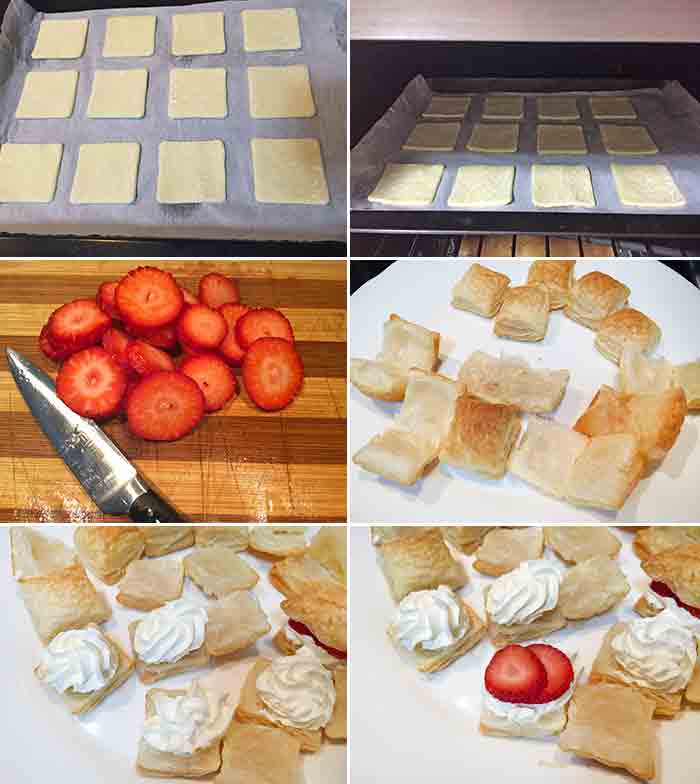 hojaldres fresas nata paso a paso 