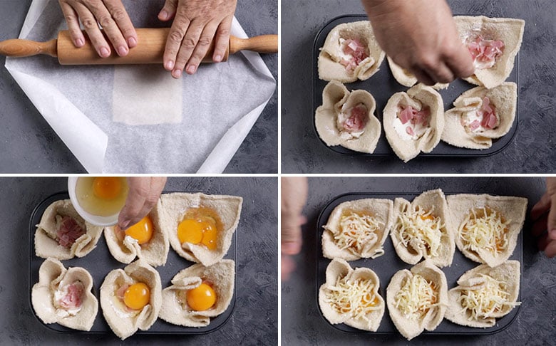 huevos nido pan de molde paso paso