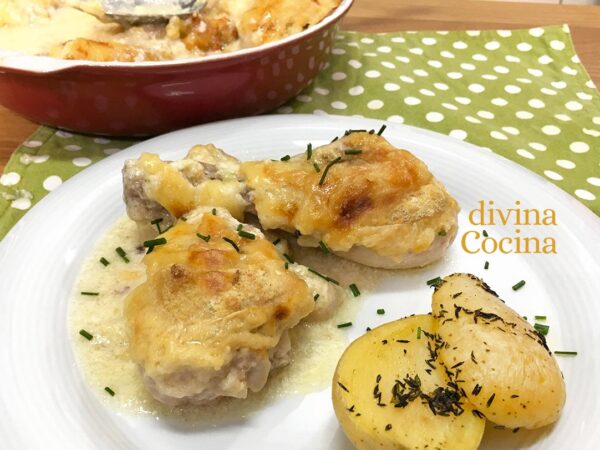 Jamoncitos de pollo al horno gratinados
