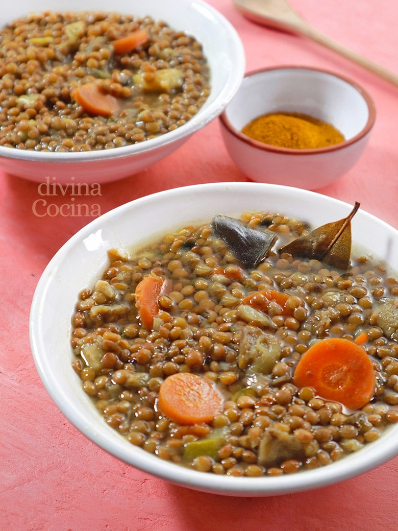 lentejas verduras curry