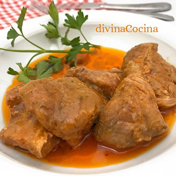 Lomo guisado al pimentón Lomo guisado al pimentón