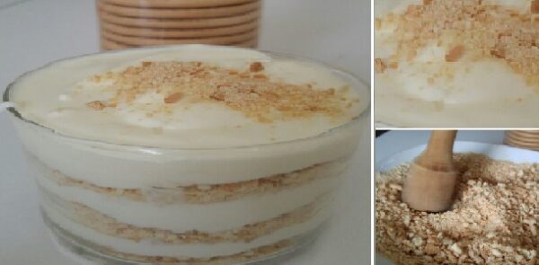 MI AMIGA ME ENSENO ESTE POSTRE DE GALLETAS MARIA CON LECHE CONDENSADA