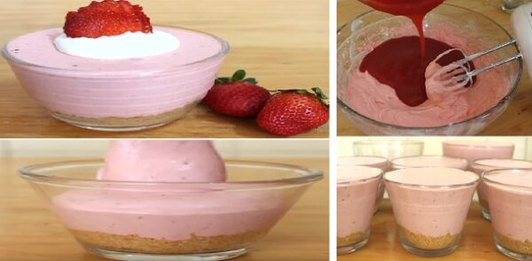 MOUSSE CHEESECAKE DE FRESA ” By Alejandra de Nava ” Si te gusta dinos HOLA y dale a Me Gusta MIREN…
