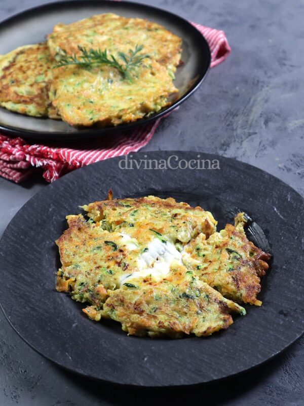 Medallones de verdura rellenos de queso