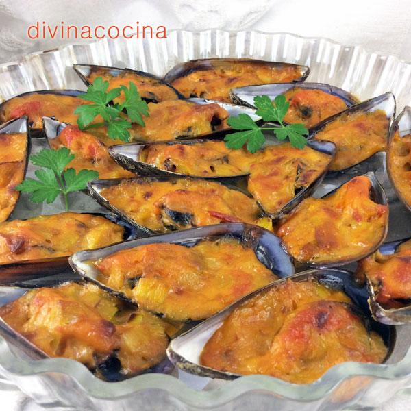 Mejillones al gratén