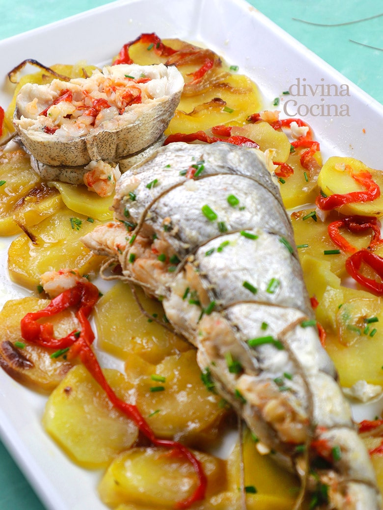 merluza rellena de gambas merluza rellena de gambas