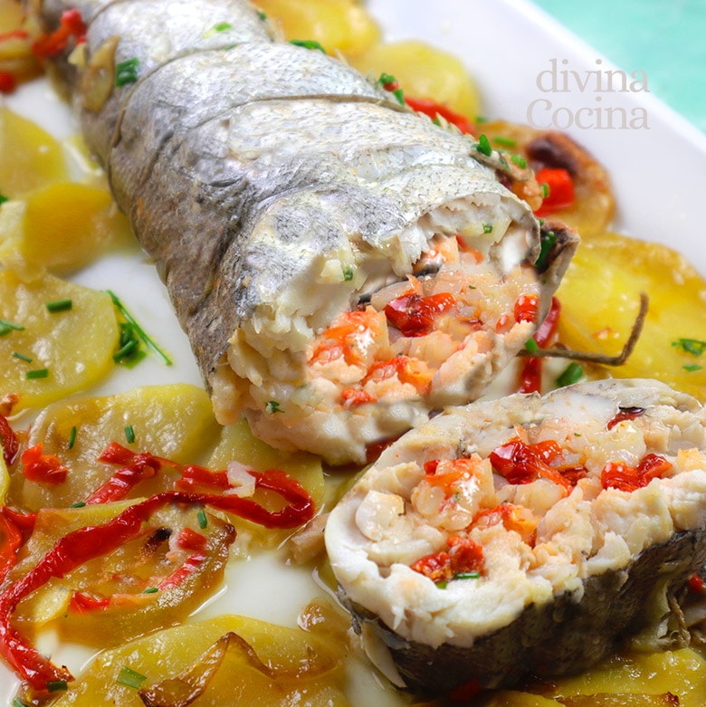 merluza rellena de gambas merluza rellena de gambas