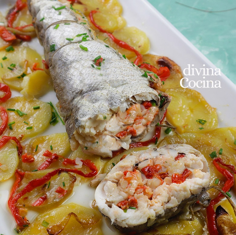 merluza rellena de gambas merluza rellena de gambas
