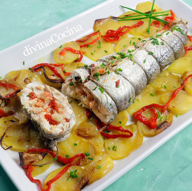 merluza rellena de gambas merluza rellena de gambas