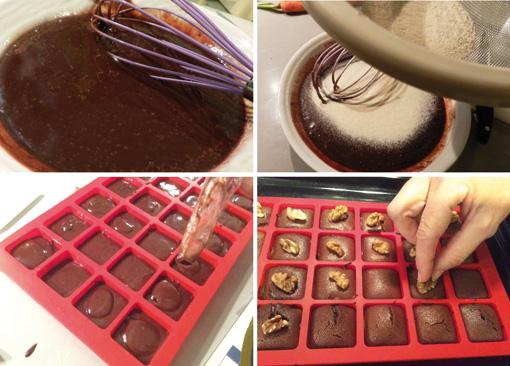 mini brownie paso a paso