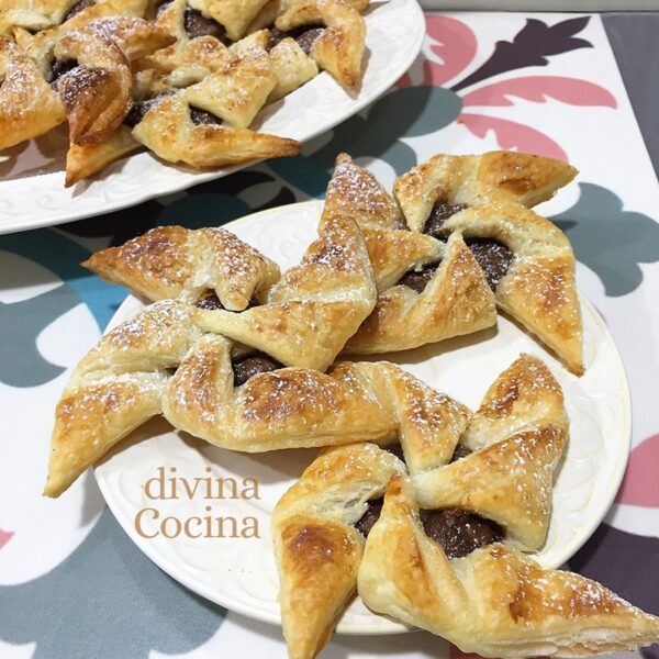 Molinillos de hojaldre y chocolate