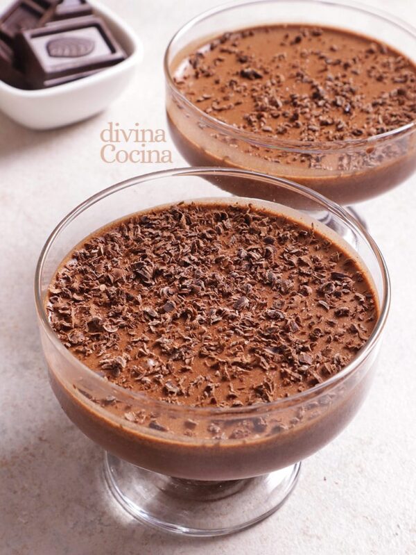 Mousse de chocolate sin huevo