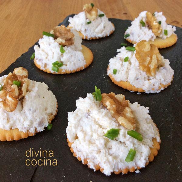 Mousse de queso y nueces