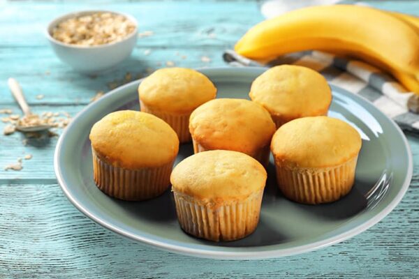 Muffins de avena y plátano en freidora de aire