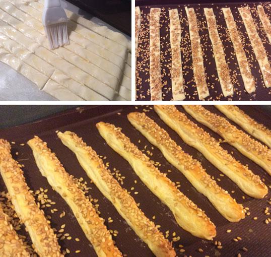 palitos de hojaldre y sésamo palitos de hojaldre y sésamo
