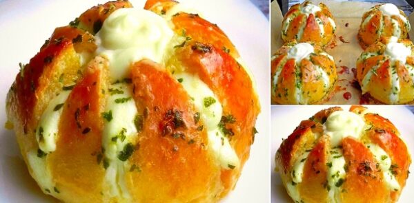 Pan de ajo y queso crema… Ver más
