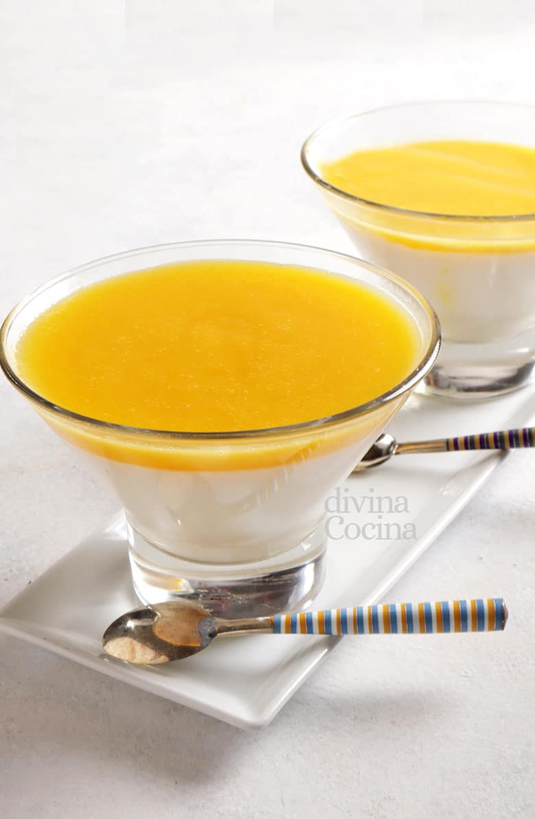 panna cotta de coco con mango panna cotta de coco con mango