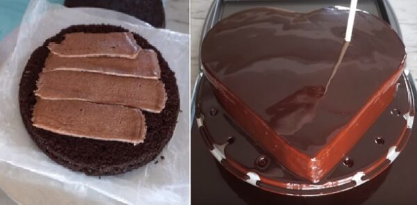 Pastel San Valentín Corazón Con Glaseado De Chocolate, Si te gusta dinos HOLA y dale a Me Gusta MIREN…