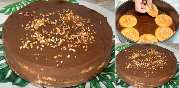 Pastel de galletas maria con chocolate…Ver más