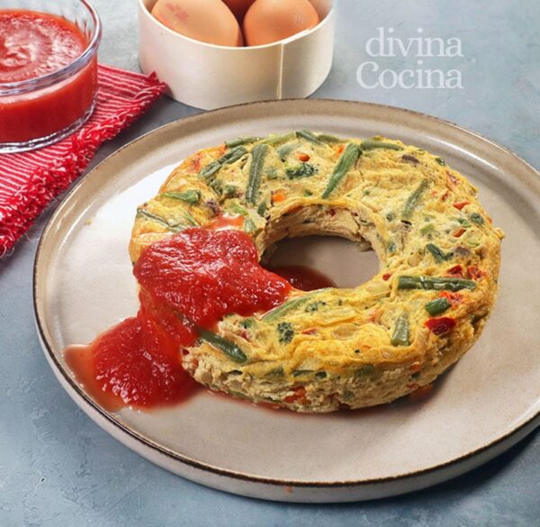 Pastel de verduras fácil en el microondas