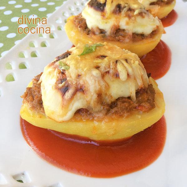patatas rellenas de carne al horno