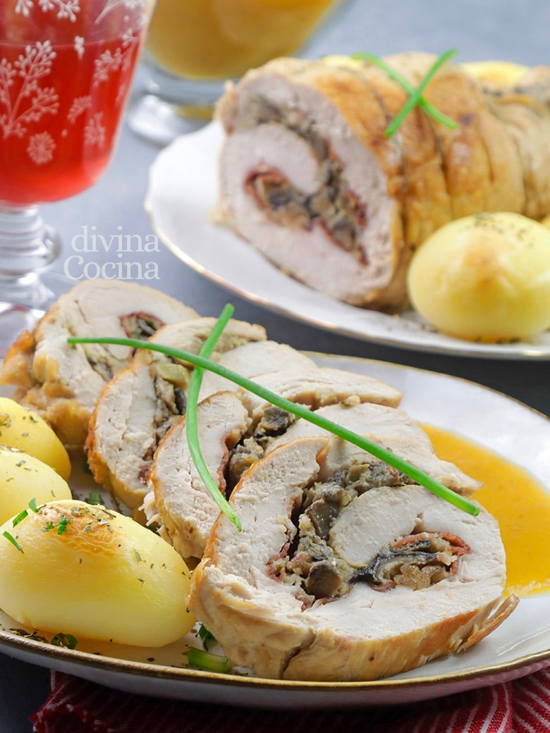 pechuga de pavo rellena de setas y jamon pechuga de pavo rellena de setas y jamon