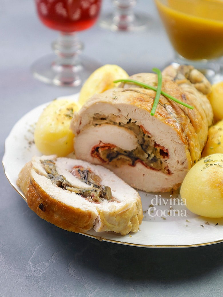 pechuga de pavo rellena de setas y jamon pechuga de pavo rellena de setas y jamon