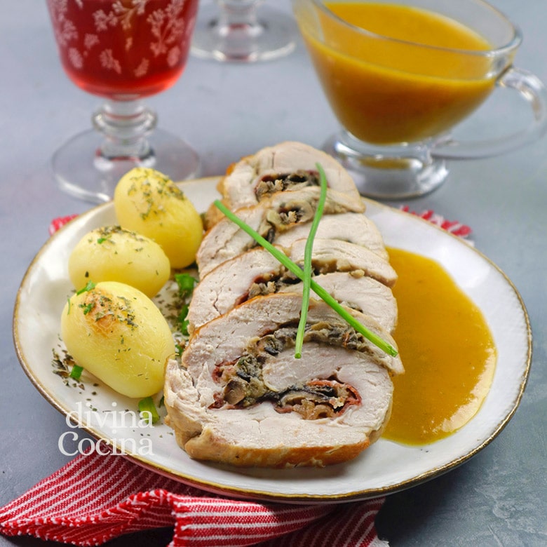 pechuga de pavo rellena de setas y jamon pechuga de pavo rellena de setas y jamon