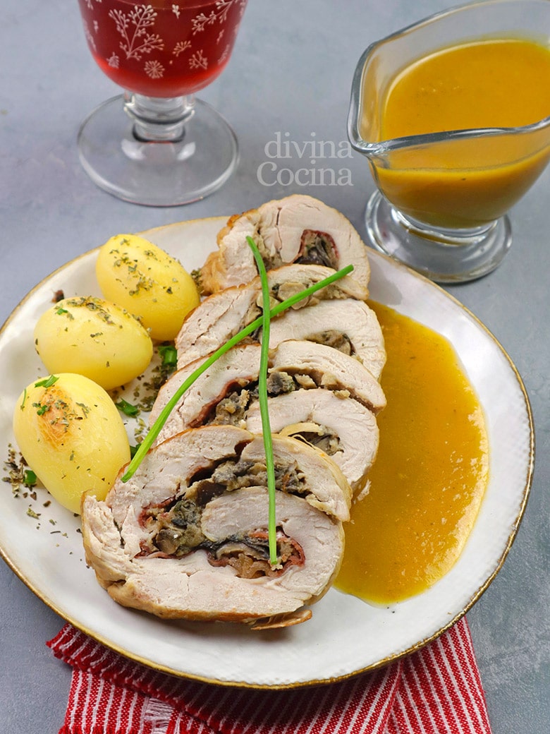 pechuga de pavo rellena de setas y jamon pechuga de pavo rellena de setas y jamon