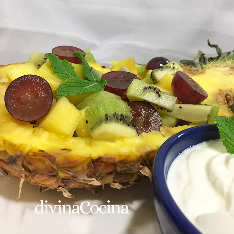pina rellena de frutas pina rellea de frutas