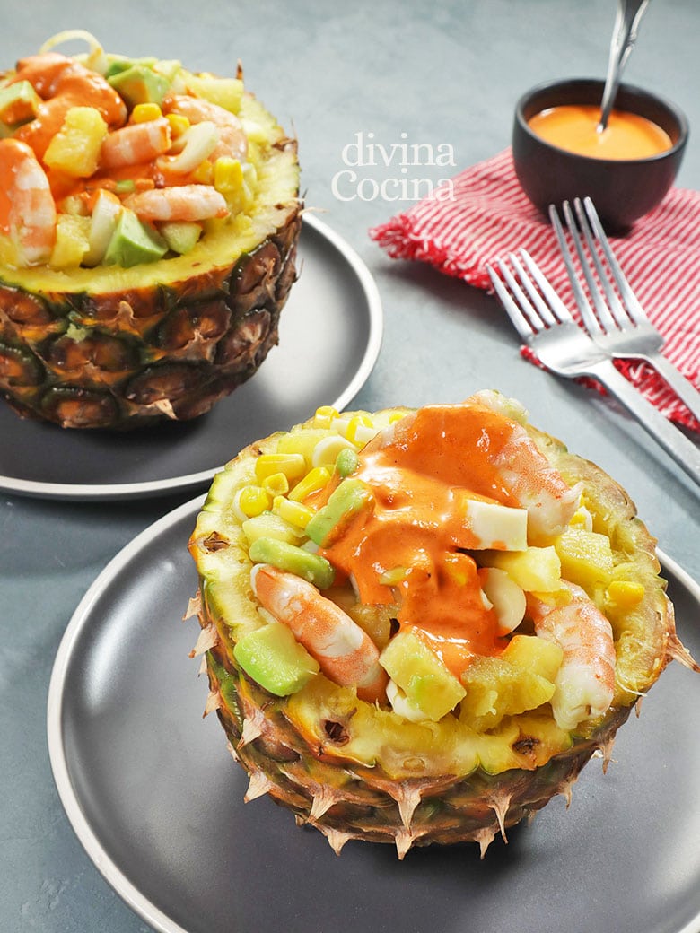 pina rellena de marisco