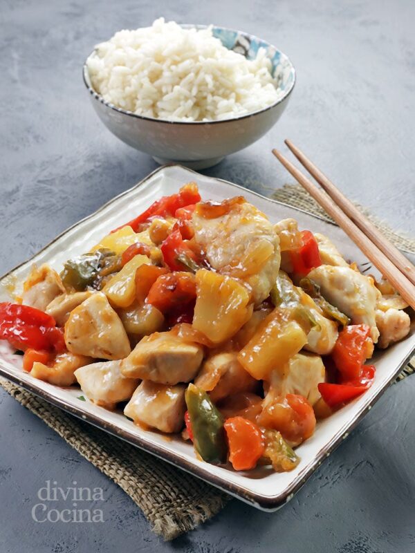 Pollo agridulce al estilo chino