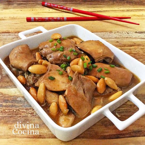 Pollo agridulce con almendras