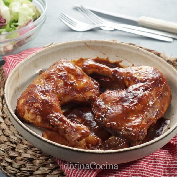 Pollo laqueado al estilo chino