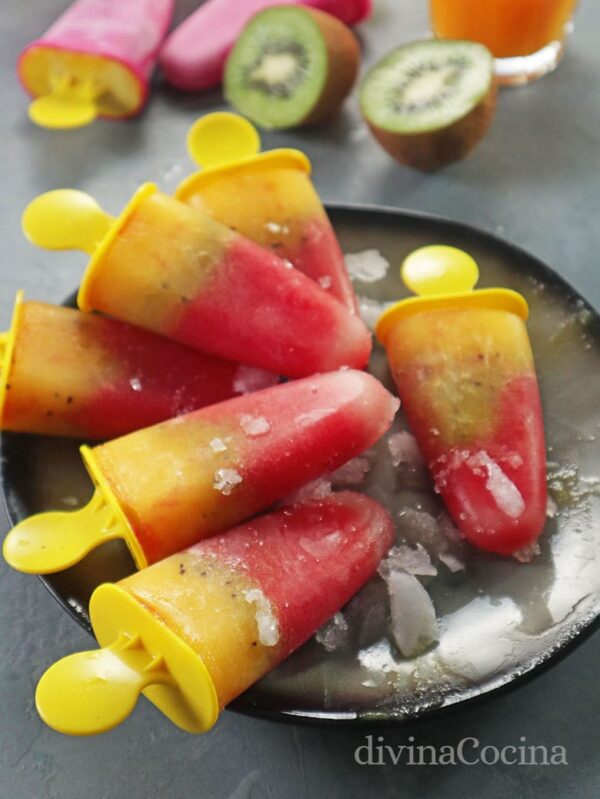 Polos de frutas frescas