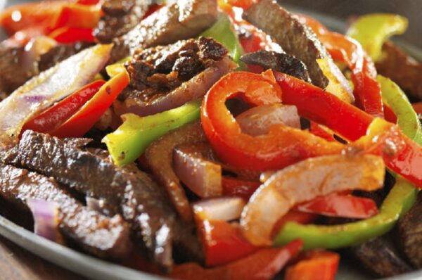 Receta de Fajitas de res con vegetales