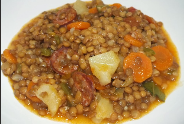 Receta de Lentejas con chorizo y patatas