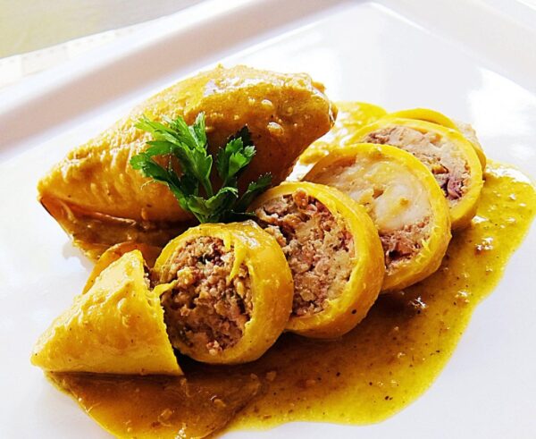 Receta de calamares rellenos con salsa de almendras