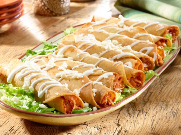 Receta de flautas de pollo
