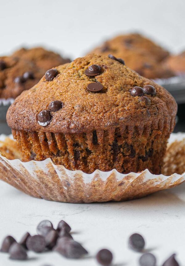 Receta de muffins de plátano con chispas de chocolate