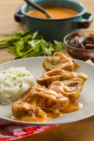 Receta de pechuga cordon bleu con chipotle