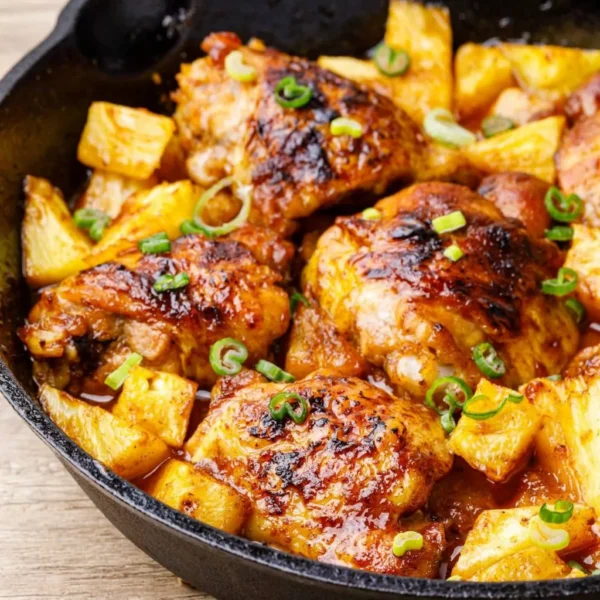 Receta de pollo asado con piña