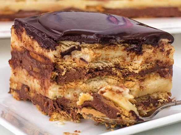 Receta de tarta de galletas y chocolate