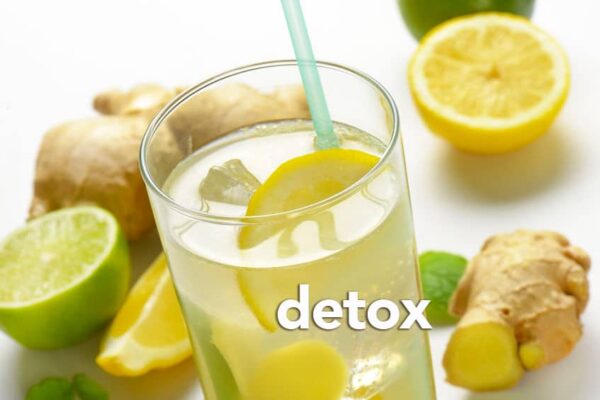 Refresco detox de limón y jengibre