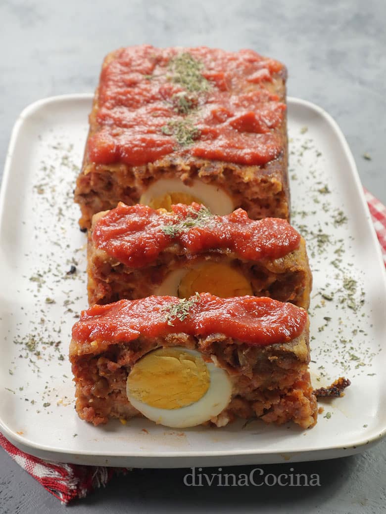 rollo pastel de carne italiano