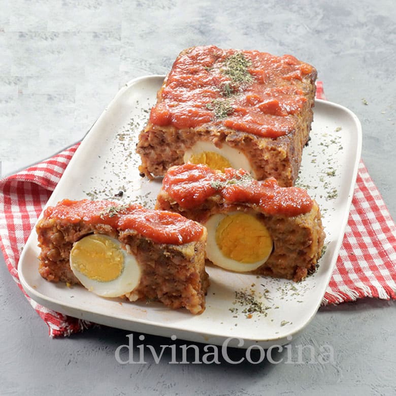 rollo pastel de carne italiano