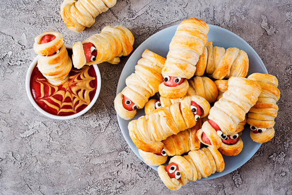 Salchichas Momia de hojaldre para Halloween